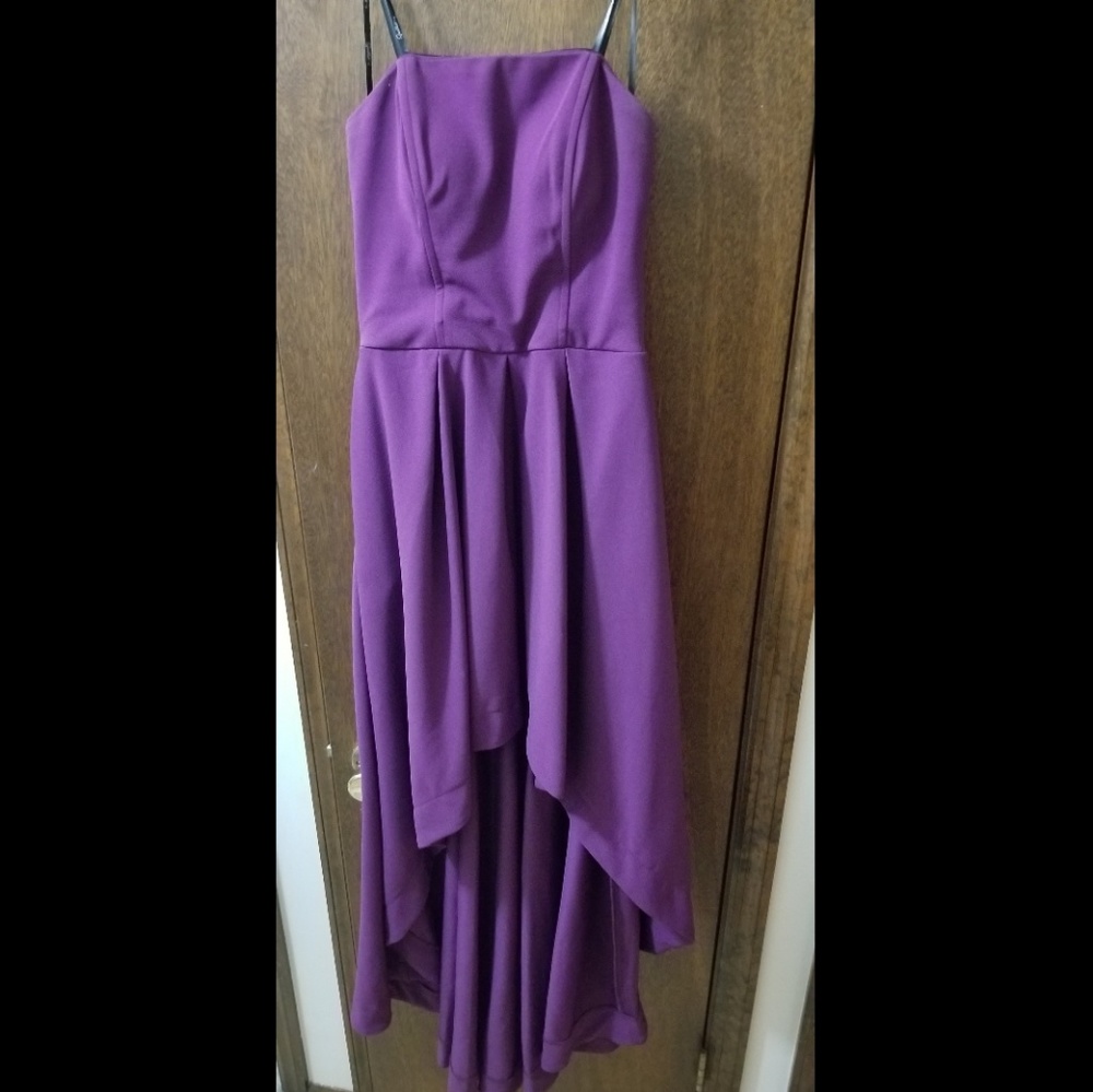 High low deep purple dress